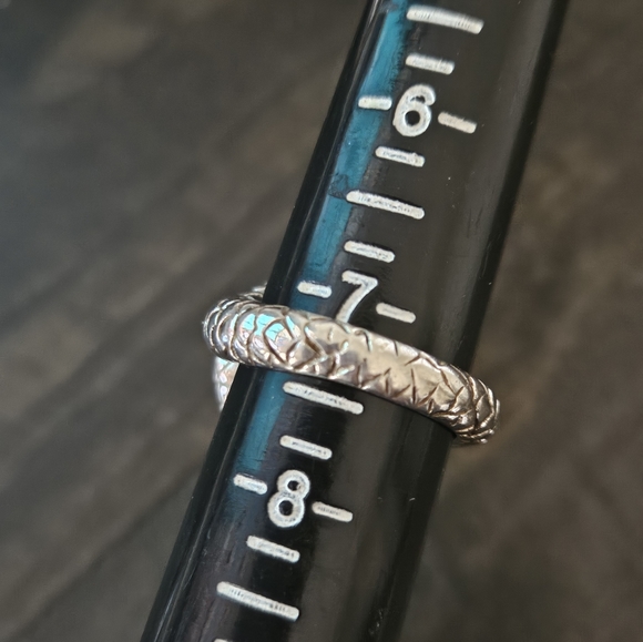 Amazing Vintage Sterling Silver Druzy Snake Ring - Picture 5 of 9